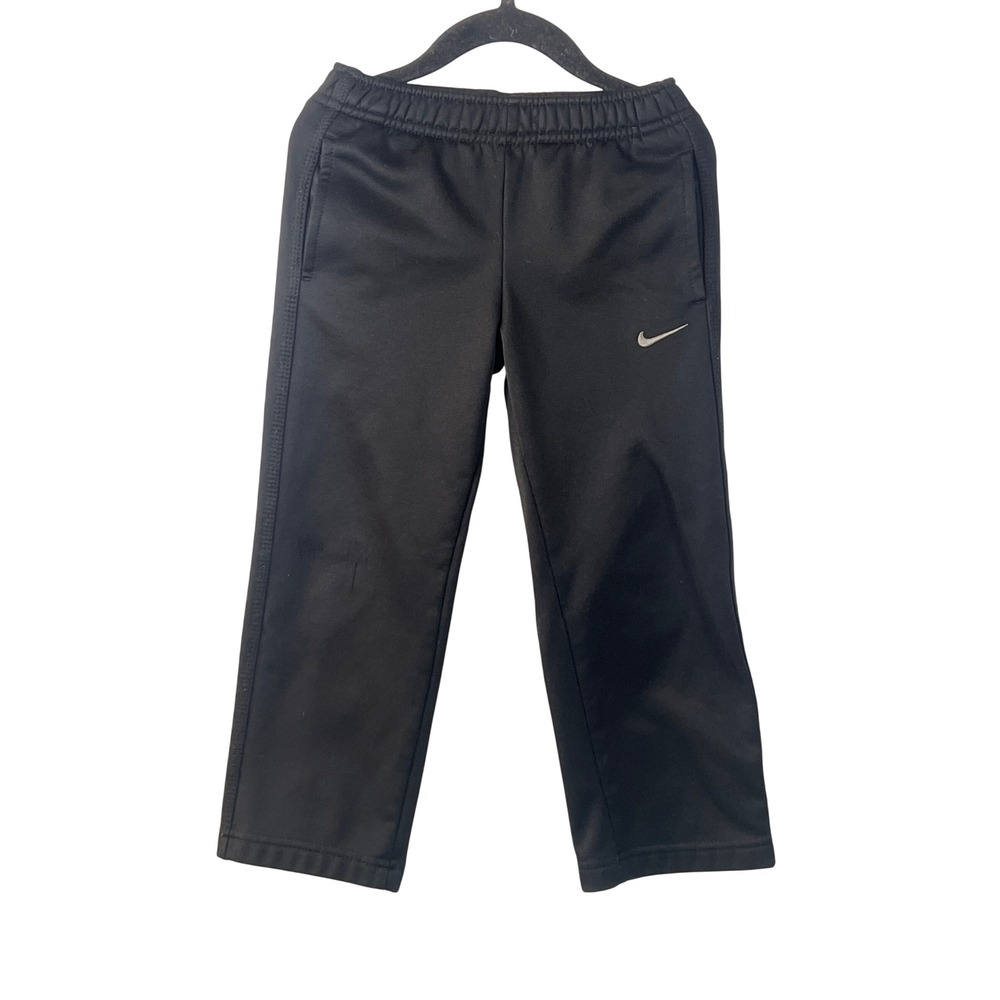 Nike Kids Black White Athletic Pull On Sweatpants Boys 4 Streetwear Comfort